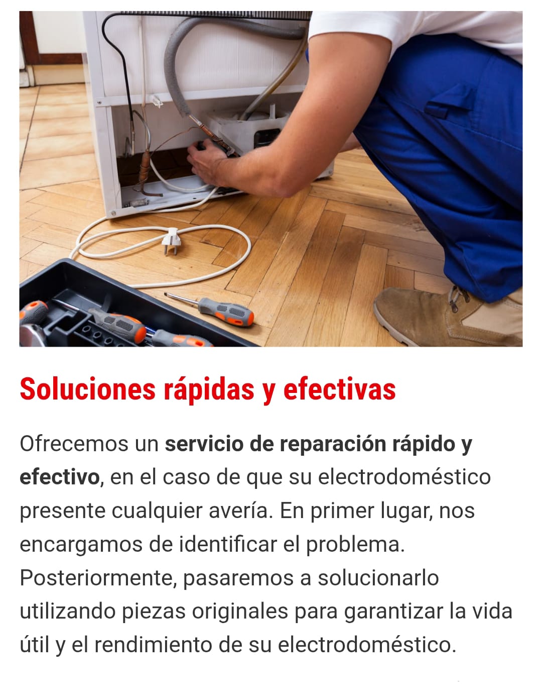 Reparación de neveras/frigoríficos y congeladores en MADRID